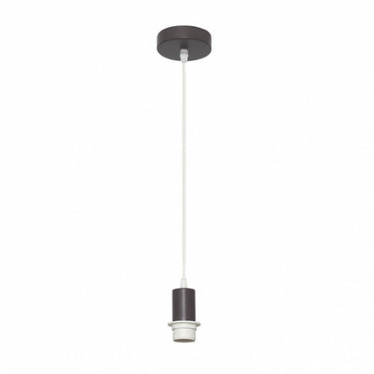 Armazón colgante marrón para pantalla Cara E27 de Fabrilamp, ideal para interiores. Compra en luzguru.com