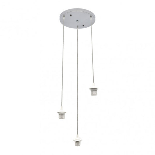 Armazón de Plafón Nia 3xE27 Cromo Altura Regulable Fabrilamp - vista principal | Fabrilamp / Abrila