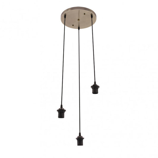 Armazón de Plafón Nia 3xE27 Cuero 30x30 cm Fabrilamp - vista principal | Fabrilamp / Abrila