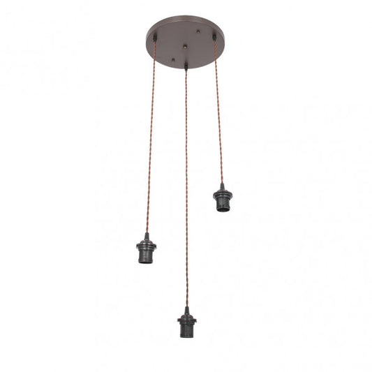 Armazón de Plafón Nia 3xE27 Marrón Metal Fabrilamp - vista principal | Fabrilamp / Abrila