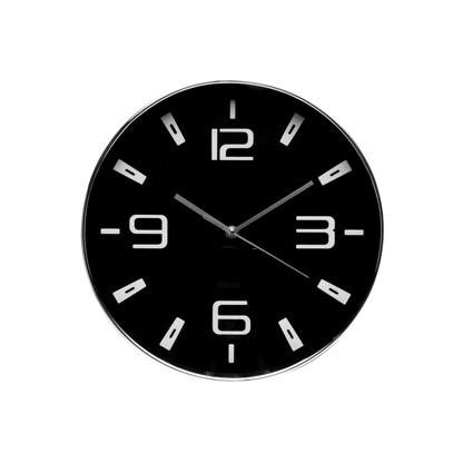 Reloj de Pared Aroa 30 cm Plata y Negro Fabrilamp - vista principal | Fabrilamp / Abrila · Ref. 190810078
