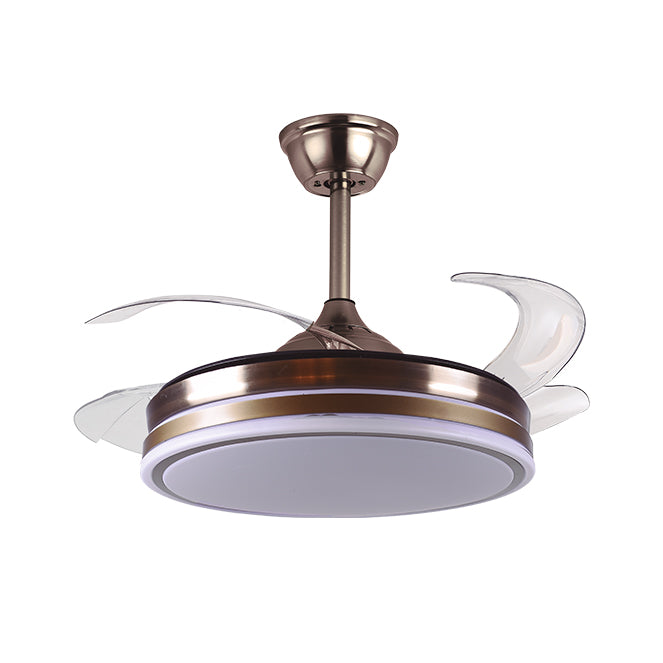 Ventilador DC ASGARD II , 4 aspas retráctiles, 72W LED 3000|4000|6000K, Al.35/45xD.108/50cm