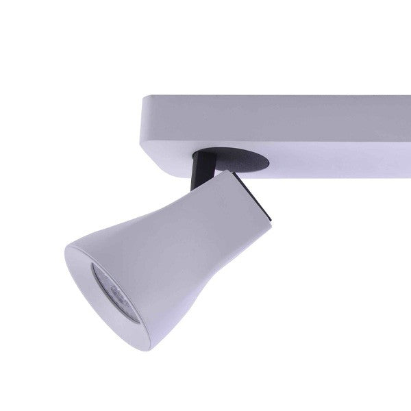 Regleta Aspe fabricada en metal color blanco, ideal para iluminar espejos