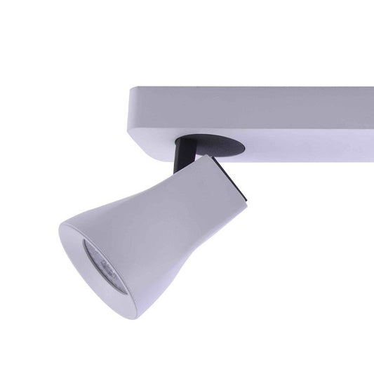 Regleta Aspe fabricada en metal color blanco, ideal para iluminar espejos