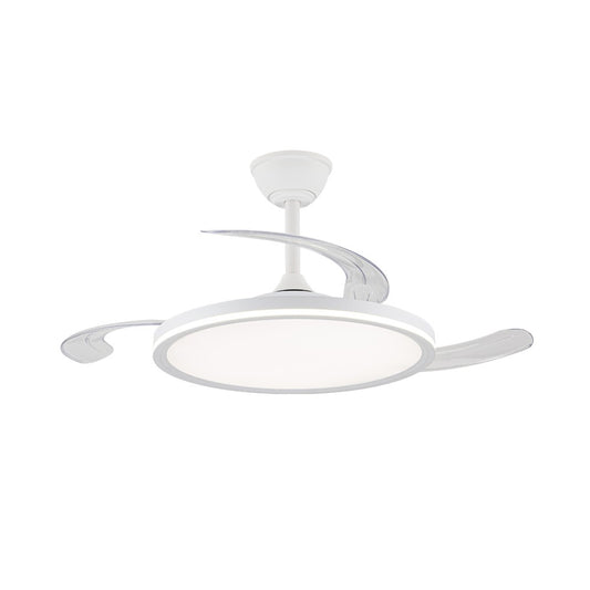 Ventilador Techo Astor Aspas Retráctiles 40+10W LED CCT Blanco CristalRecord - vista principal | CristalRecord