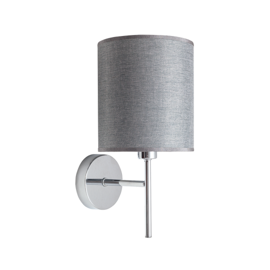 Aplique de Pared Serie Axel Plata 1xE14 Metal y Textil Fabrilamp - vista principal | Fabrilamp / Abrila · Ref. 124961010