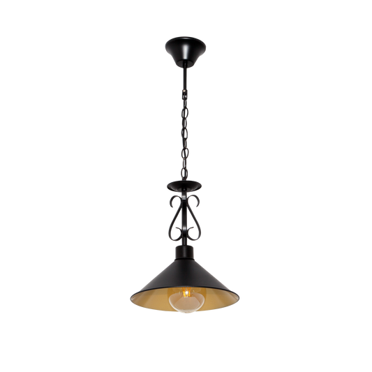Lámpara Colgante Azalea 26 cm Negro y Oro Regulable Fabrilamp - vista principal | Fabrilamp / Abrila · Ref. 151091016