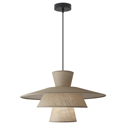 Colgante Bari saco marrón ALEMAR con pantallas de tela - Vista principal