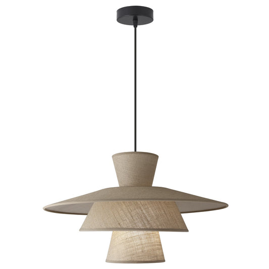 Colgante Bari saco marrón ALEMAR con pantallas de tela - Vista principal