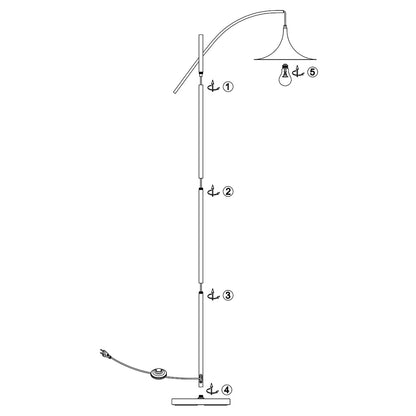 Detalle del casquillo y cable del pie de salón Conte negro ALEMAR
