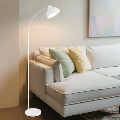 Pie de salón Niu blanco instalado en salón moderno - Ambiente decorado