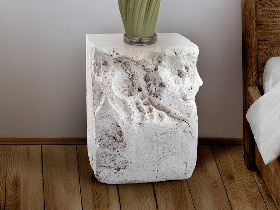 Mesa Auxiliar Blanca Block - Textura Cemento - Schuller - 409483 - Vista 1