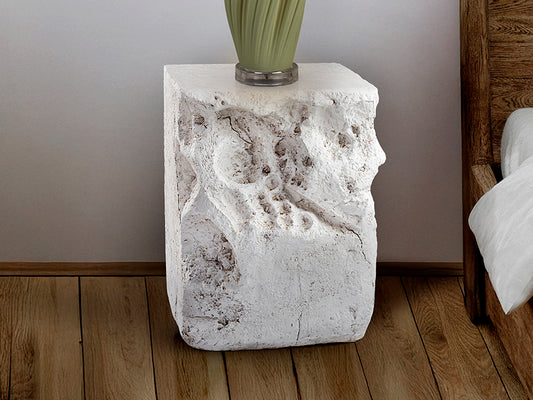 Mesa Auxiliar Blanca Block - Textura Cemento - Schuller - 409483 - Vista 1