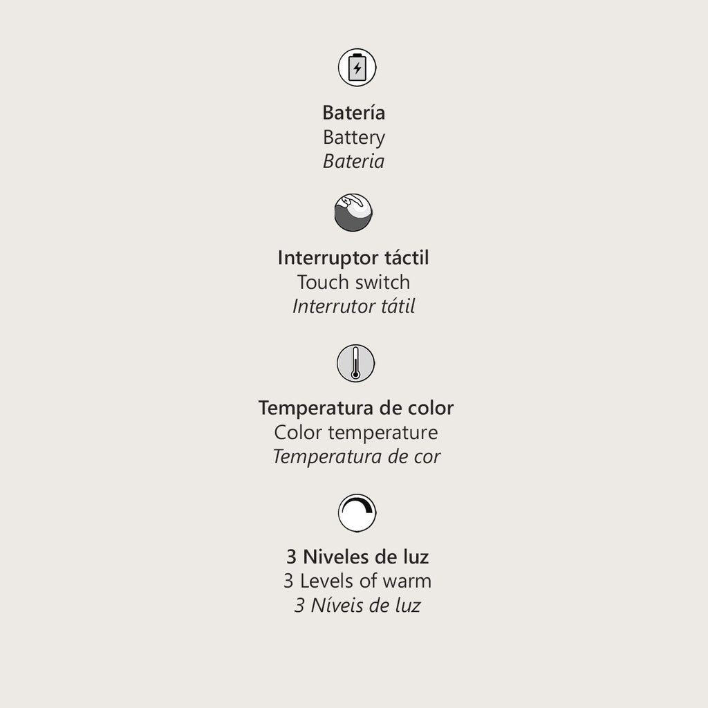 Detalle del interruptor táctil en la lámpara sobremesa Lenox ALEMAR - Vista superior