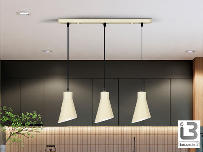Lámpara de 3 Luces Bera Crema Satinado Regulable - Schuller - 13348 - Vista 1