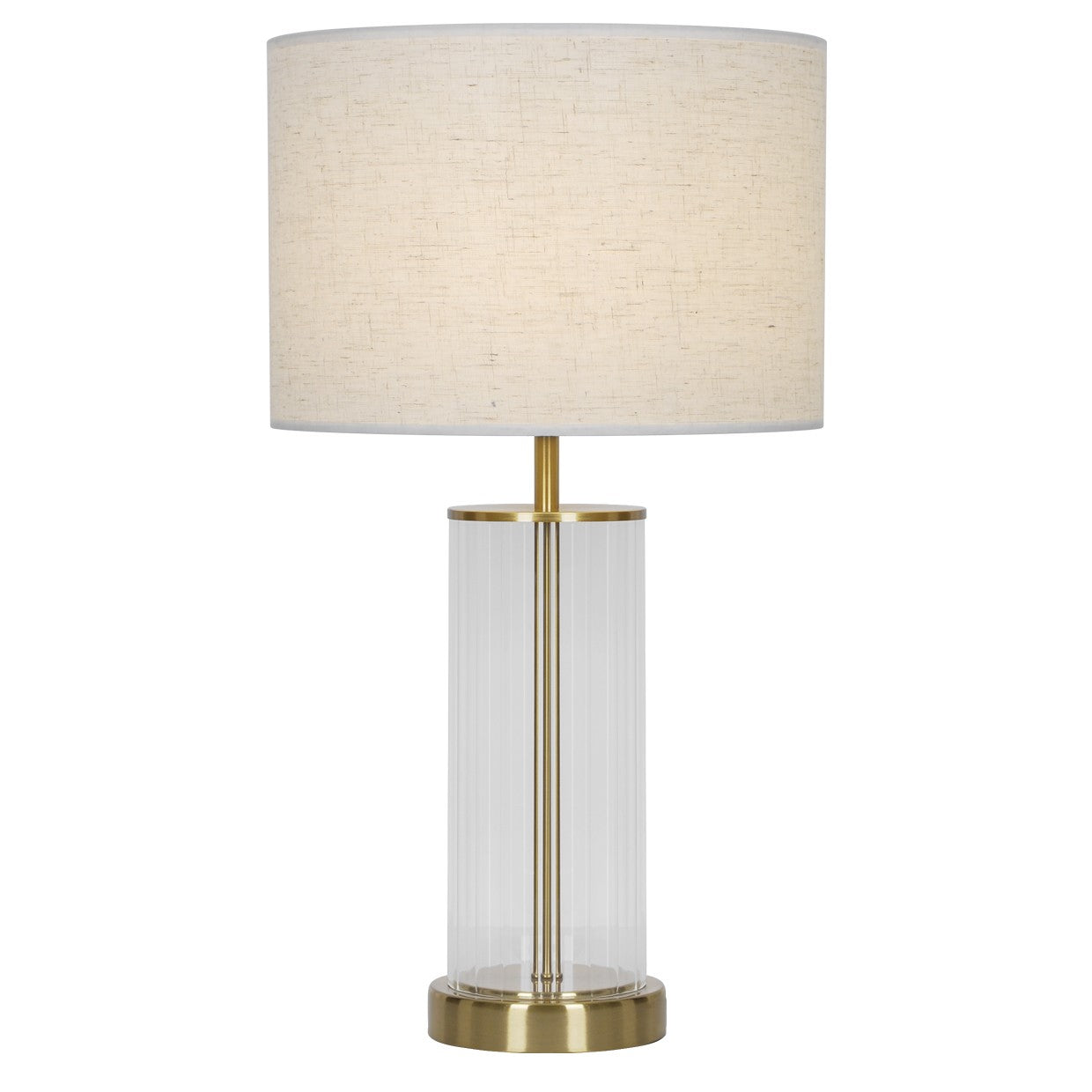 Lámpara sobremesa Calabria latón ALEMAR con pantalla tela lino - Vista principal