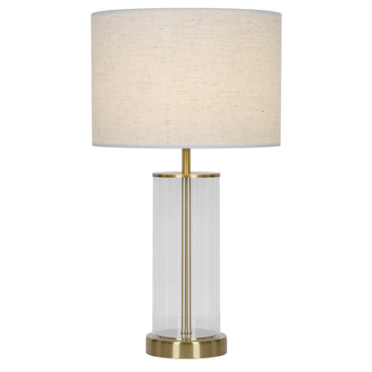 Lámpara sobremesa Calabria latón ALEMAR con pantalla tela lino - Vista principal