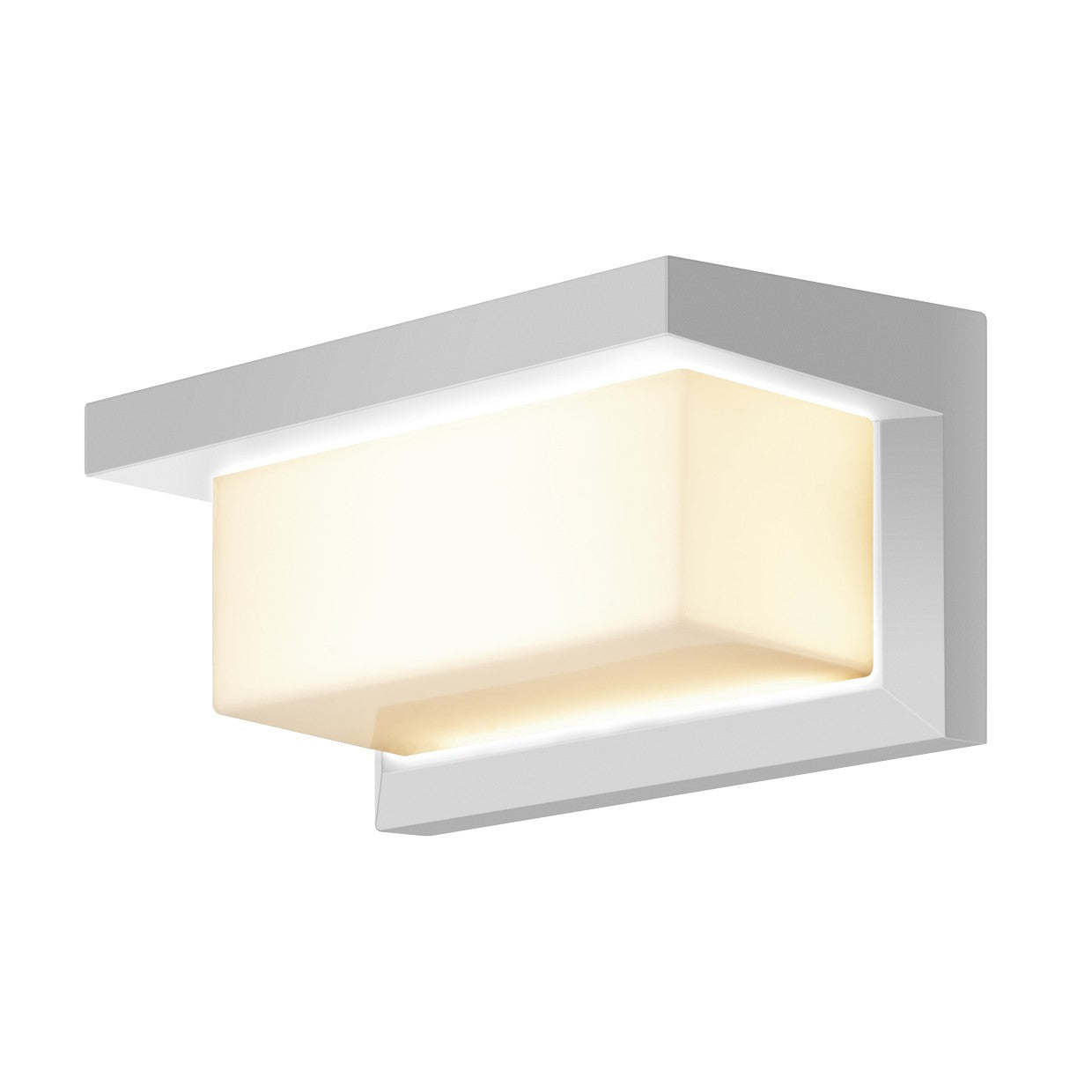 Vista trasera del aplique exterior LED Lamar blanco con montaje