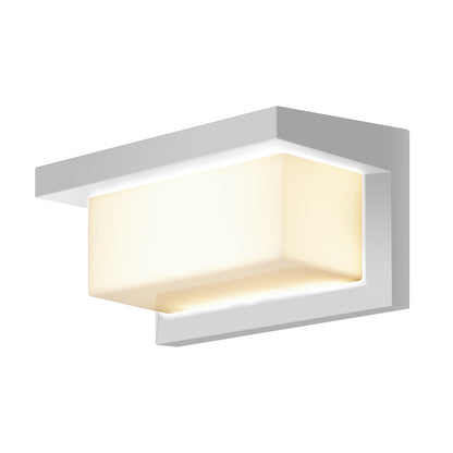 Vista trasera del aplique exterior LED Lamar blanco con montaje