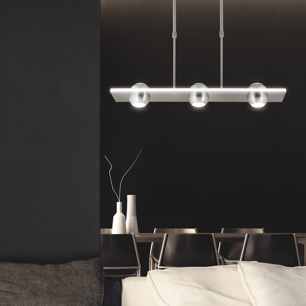 Medidas Barra LED Fanton 3 Luces Níquel Satinado AJP/Alemar Ref. 60218 - luzguru.com
