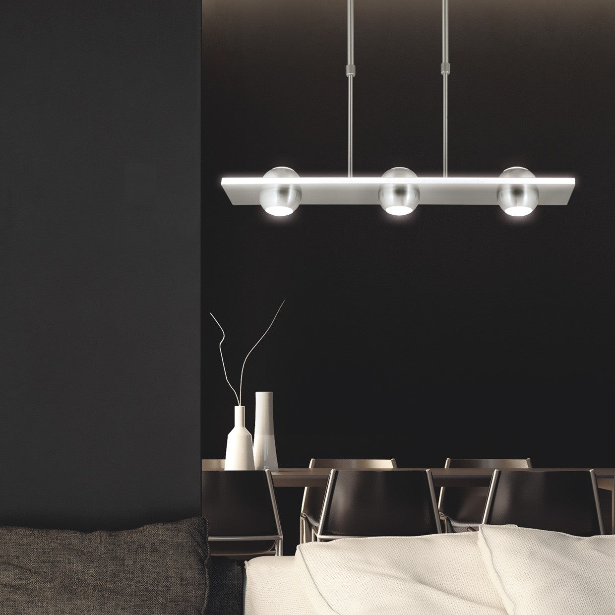 Medidas Barra LED Fanton 3 Luces Níquel Satinado AJP/Alemar Ref. 60218 - luzguru.com
