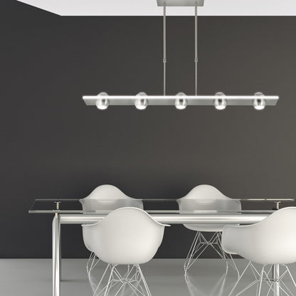 Medidas Barra LED Fanton 5L AJP/Alemar Ref. 60219 - Iluminación moderna, 5 luces, níquel satinado. LuzGuru.com
