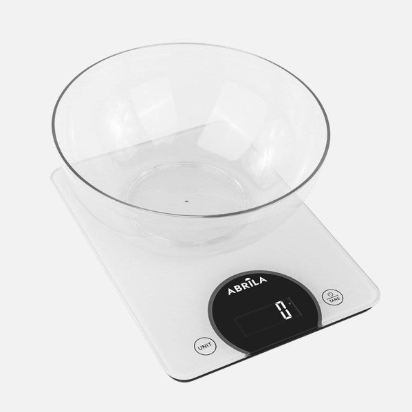 Báscula de Cocina Digital Kimaya 15 kg con Cuenco 1,8 L Blanca Fabrilamp