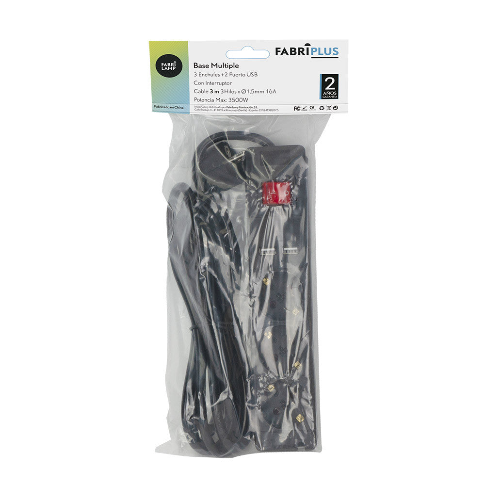 Alargadera Fabrilamp / Abrila fabricada en Polipropileno color Negro