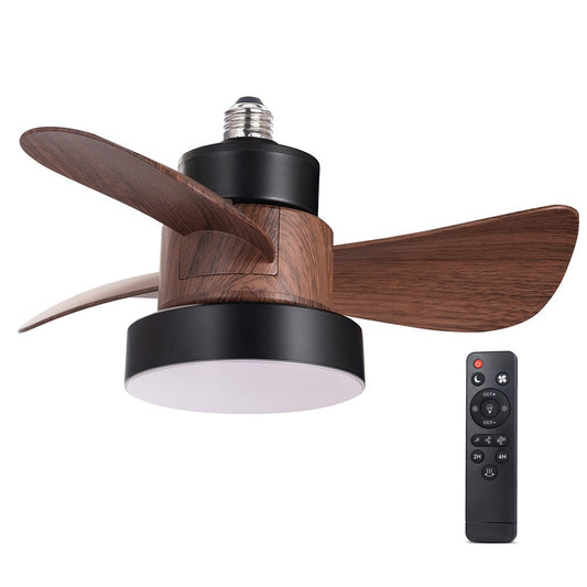 Ventilador de Techo Negro + madera – vista principal · Ref. 85-971-15-188