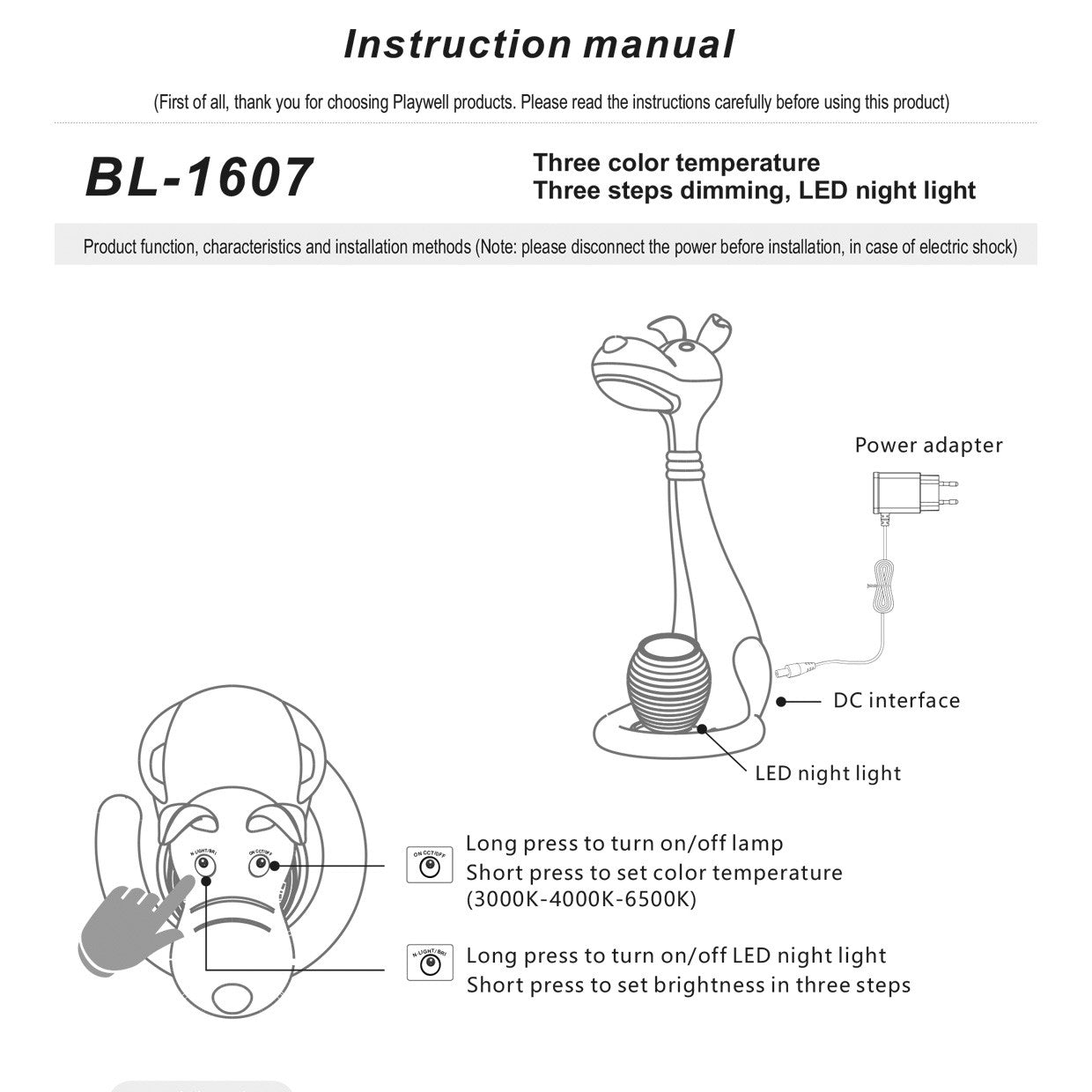 Lámpara de sobremesa LED Dogo ALEMAR en ángulo lateral con base acrílica