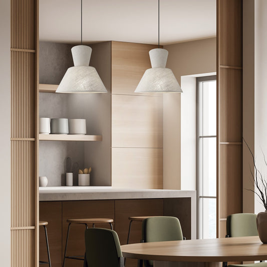 Lámpara colgante Carlo rústico instalada en comedor - Ambiente decorado