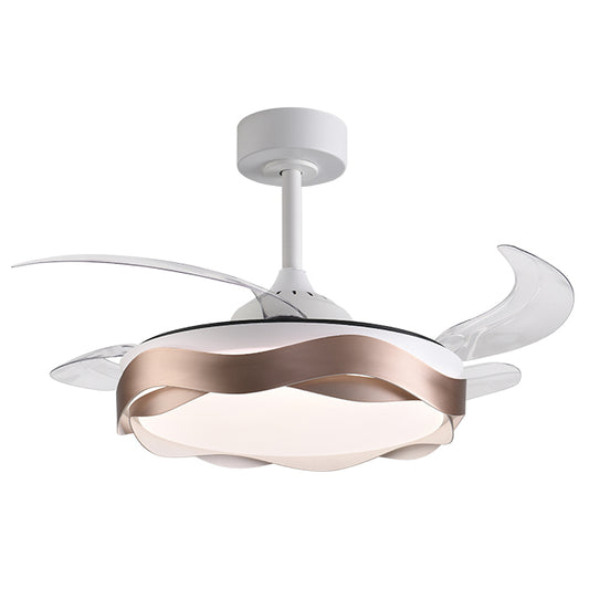 Ventilador de Techo Ondas Blanco/Cobre – vista principal · Ref. F-1039 CO