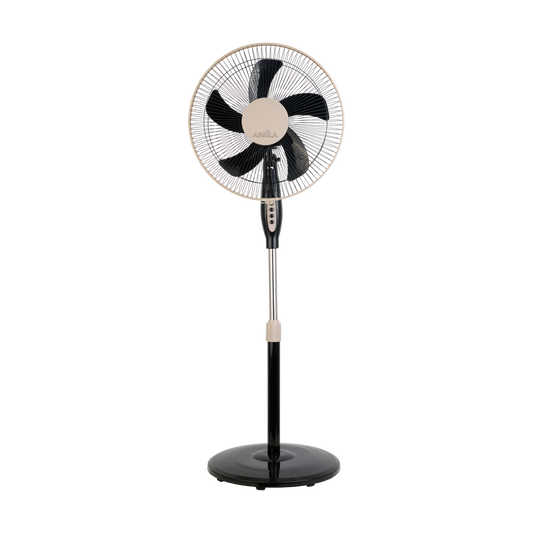 Ventilador de Pie Belmonte 45W Negro y Beis Altura Regulable Fabrilamp - vista principal | Fabrilamp / Abrila · Ref. 213841078
