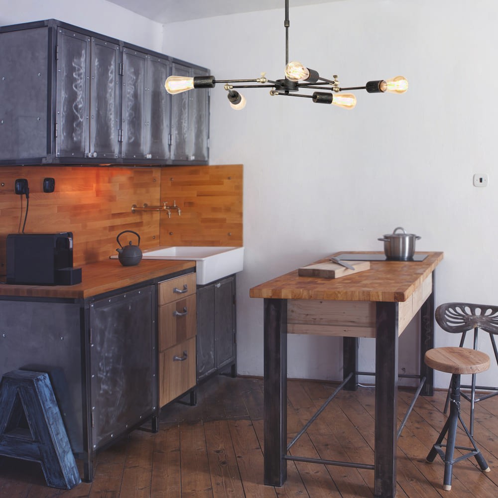 Lámpara colgante de 5 brazos, ideal para iluminar el salón