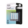 Blister de 4 pilas AAA LR03 Fabriplus alcalinas, vista frontal.
