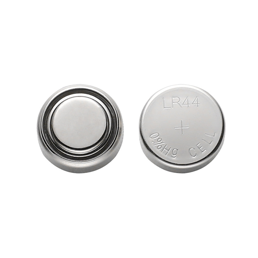 Pila de botón LR44 fabricada en Zinc y Dióxido de Manganeso, color estándar