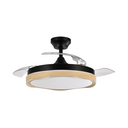 Ventilador de Techo Serie Blondi 107 cm Negro y Madera Fabrilamp - vista principal | Fabrilamp / Abrila · Ref. 208791385