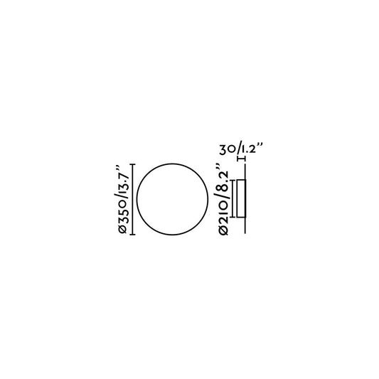 Aplique moderno 0106 Ø 35 cm – vista 2 · Ref. 01040