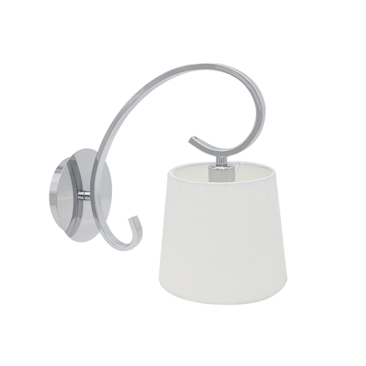 Aplique de Pared Bogota 1xE14 Cromo con Pantalla Blanca Fabrilamp - vista principal | Fabrilamp / Abrila · Ref. 201561020