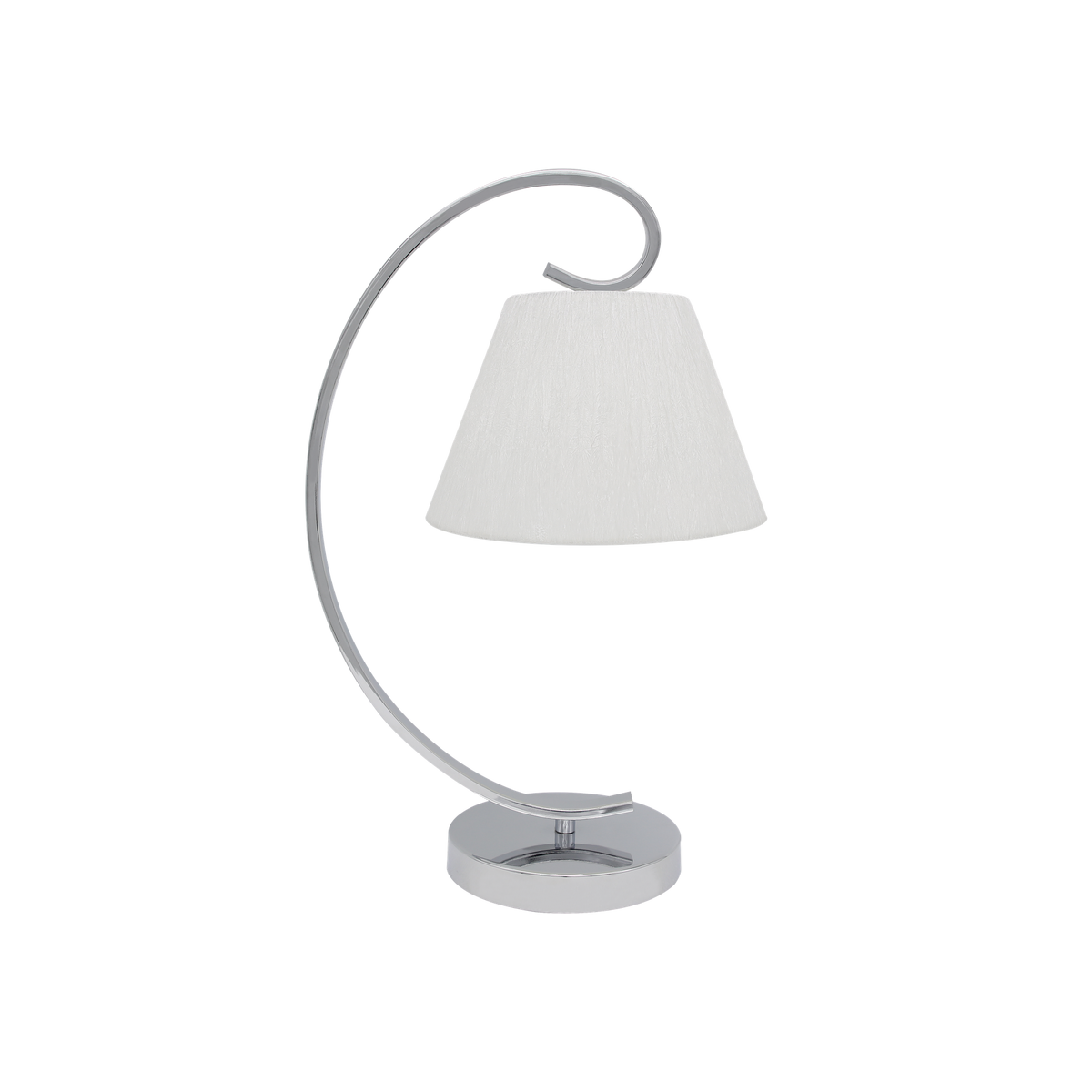 Lámpara de Sobremesa Bogota 42 cm Cromo Pantalla Blanca Fabrilamp - vista principal | Fabrilamp / Abrila · Ref. 201571020
