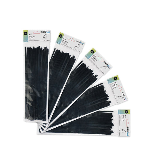 Bridas Util Negras 3.6x200mm Auto Bloqueo Nylon 66 Fabrilamp / Abrila - SKU 188136209