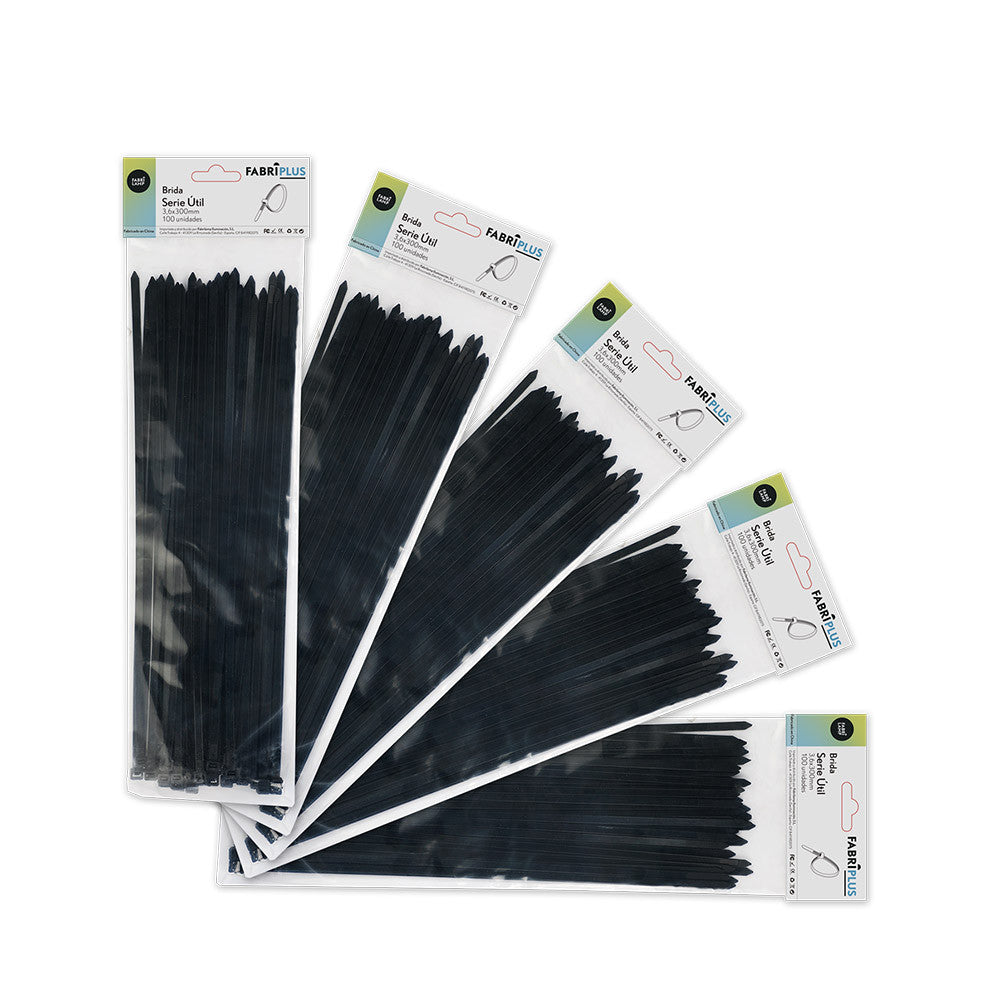 Bridas Util Negras 3.6x300mm 100% Nylon 66 Fabrilamp / Abrila - Identidad del producto