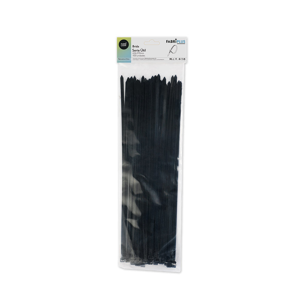 Bridas Util Negras 100 Unidades 4.8x370mm Nylon 66 Fabrilamp - Identidad del Producto