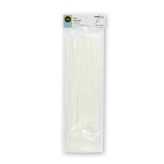 Bridas Util Blancas 7,6x450mm Auto Bloqueo Nylon 66 Fabrilamp / Abrila