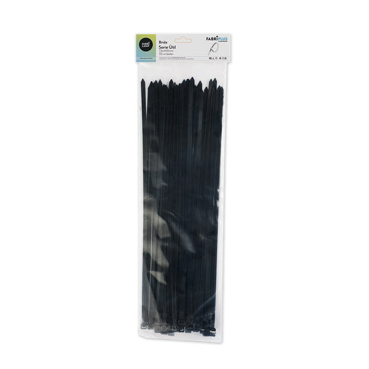 Bridas Util Negras 50 unidades 7,6x450mm Nylon 66 Fabrilamp / Abrila