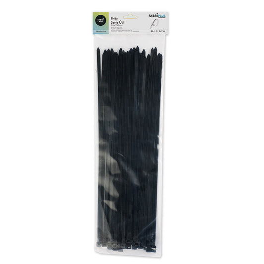 Bridas Util Negras 7,6x550mm Nylon 66 Auto Bloqueo 50 Unidades | Fabrilamp