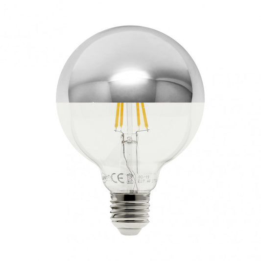 Bombilla LED 10w 4000k E27 Globo Reflector Cromo de Fabrilamp. Iluminación decorativa para tu hogar.