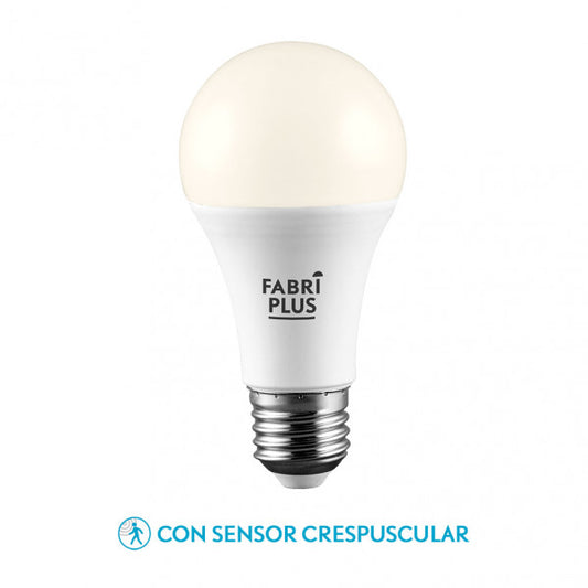 Bombilla LED 11W 4000K Sensor Crepuscular Fabriplus Standar E27 990lm - Vista frontal