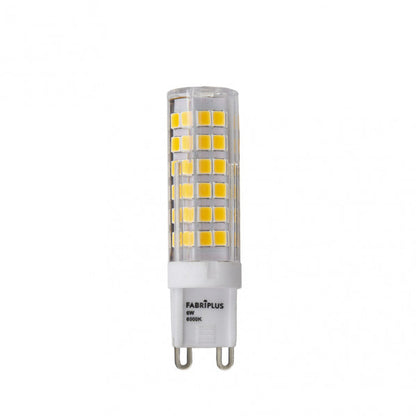 Bombilla LED G9 Abrila 6W 6000K, luz blanca fría, 600 lúmenes. Iluminación eficiente para tu hogar.