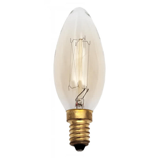 Bombilla Incandescencia Vintage Vela 25W E14 Ámbar - Fabrilamp - luzguru.com